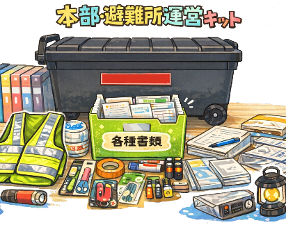 本部・避難所運営キット・避難テントを配備の写真(長野県山ノ内町)